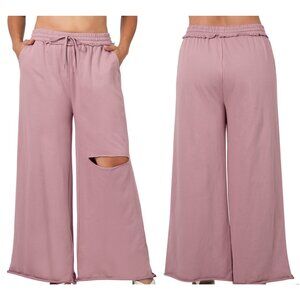 French Terry Laser-Cut Pants